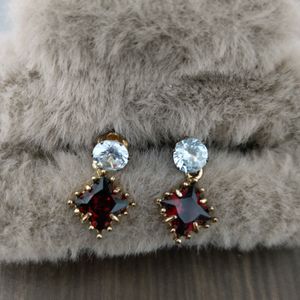 Red Gem Stone Earrings