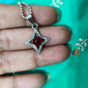 Star Ruby Moti Pendent Necklace