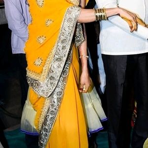 Yellow Dimond Saree With Blouse