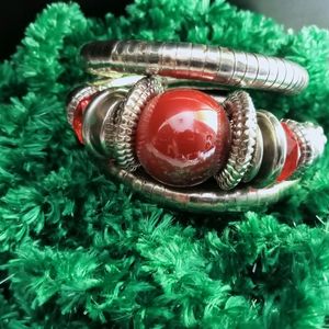 Ethnic Red Bangle Bracelet