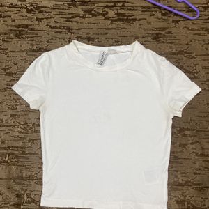 h&m white fitted tshirt