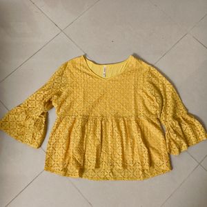 Mustard Peplum Top