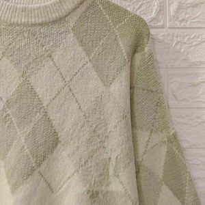 Beige Light Green Sweater