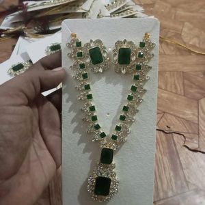 Fancy AD mala Set With Earring