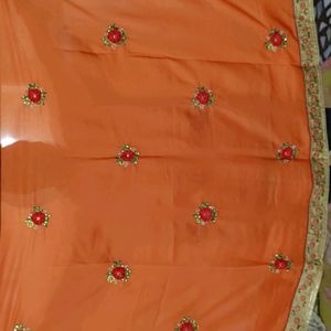 Orange Colour Wedding Saree