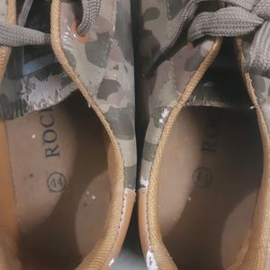 Khaki Army Print Men Shoes.