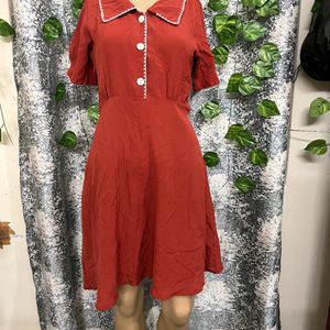 Korean Style Chic Short Sleeve Button Dress