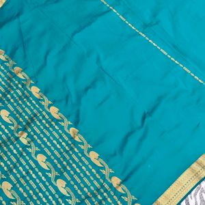 green colour gold shining saree