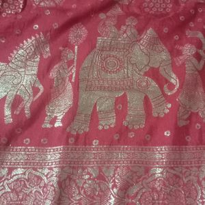 Fancy Pink  Zari Work Saree