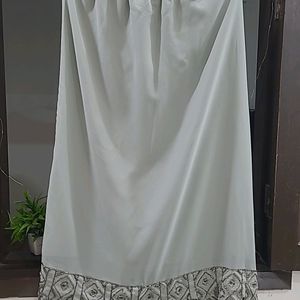 Embellished Long Skirt (Grey In Colour)