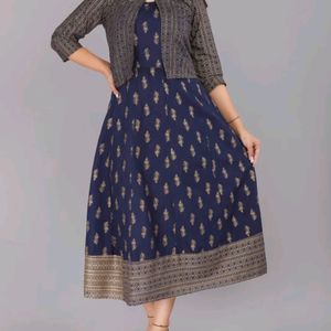 Ethnic Ananrkali Kurti With Jecket