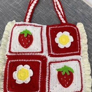 Crochet Granny Squares Bag ❤️🍒🍓🌼