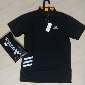 NEW ADIDAS HALF HAND COLLAR TSHIRT