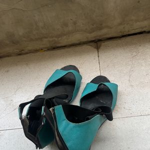 Blue Wedge Heels