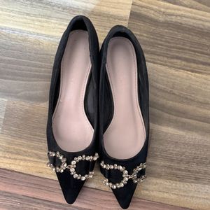 Black Embellished Closed Shoes