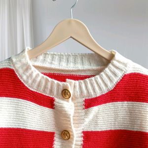 Striped Knitted Cardigan