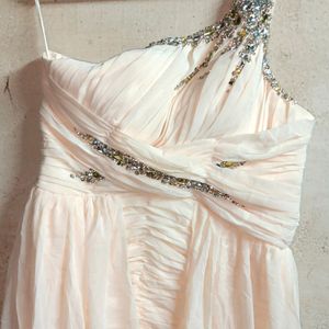 Celebrity Fashion Party Dress Gown Maxi Cream