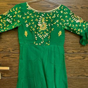 Price Dropped!!Green Gota Patti Heavy Gown