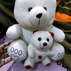 Beautiful White Baby And Mother Teddy