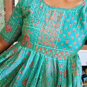 Sea Green Frock Top Stylish Dress