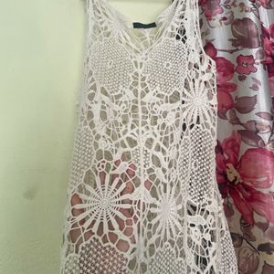 Cute White Crochet Shirt