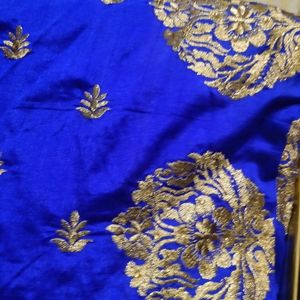 Blue Saaree With Readymade Blouse