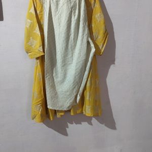 Printed Anarkali Kurta With Dhoti Pants