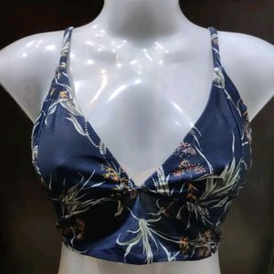 Navy Blue Deep Neck Bralette