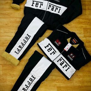 Men's Sherpa Fur Tracksuit Ferrari Embroidery