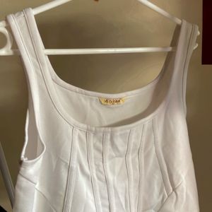 cute two tops ( Corset White Top And Basic Tee)