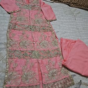 Cotton Embroidered Kurta &  Pajami with Linning