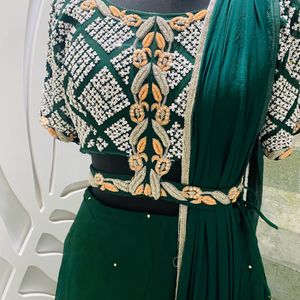 Bottle Green Lehenga