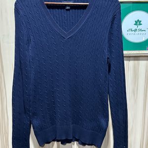 Tommy Hilfiger V-Neck Navy Blue Sweater