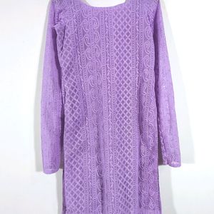 Lavender Embroidered Kurta (Women's)