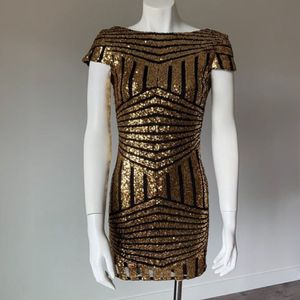 Gold Sequence Short Dress