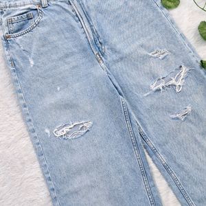 H&M Wide Leg Ripped Jeans