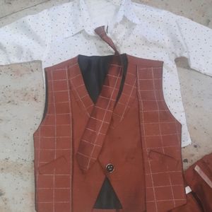 Brown 3 Piece Coat Tie  Set