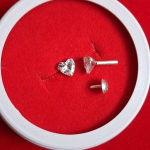 Beautiful Heart Shape Studs Silver