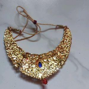 A Gorgeous Blue And Red Stone Work Necklace