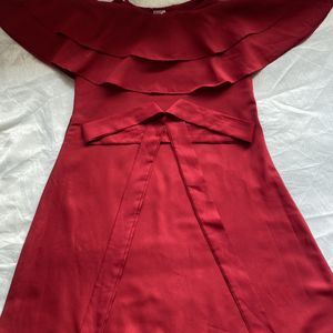 Pluss Woman Maroon Solid A-line Dress