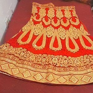 New Heavy Embroidered Red Bridal Lehenga