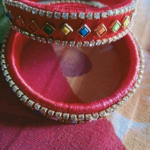 4 Set New Silk Thread Bangles Hand Made