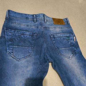 Blue Shaded Torn Denim Jeans