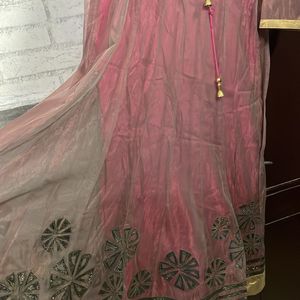 Designer Anarkali With Net And Patch Work Duppata