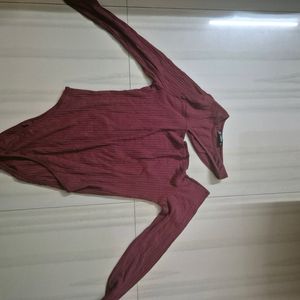 Maroon Bodysuit Top