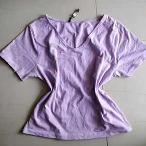 Lavender V Neck T Shirt 💜