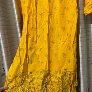 Mustard Yellow Sharara Set For Haldi