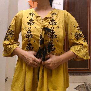 Yellow Peplum Kurti