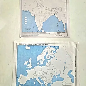 Political Maps Of India and Europe Combo