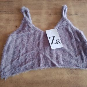 Wool Little Furr Crop Top